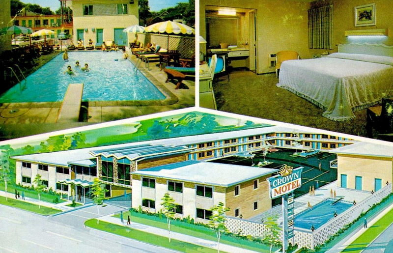 Crown Motel (Woodward Inn) - Vintage Postcard (newer photo)
